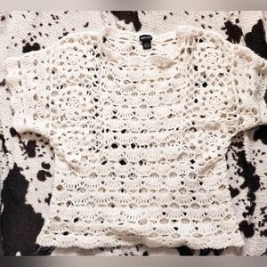 "WET SEAL" WOMEN'S Y2K CROCHET TOP - WHITE